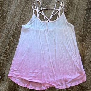 American Eagle Strappy Pink Ombré Top